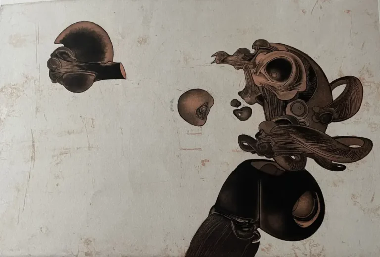 François Lunven Gravure Rose et Noir