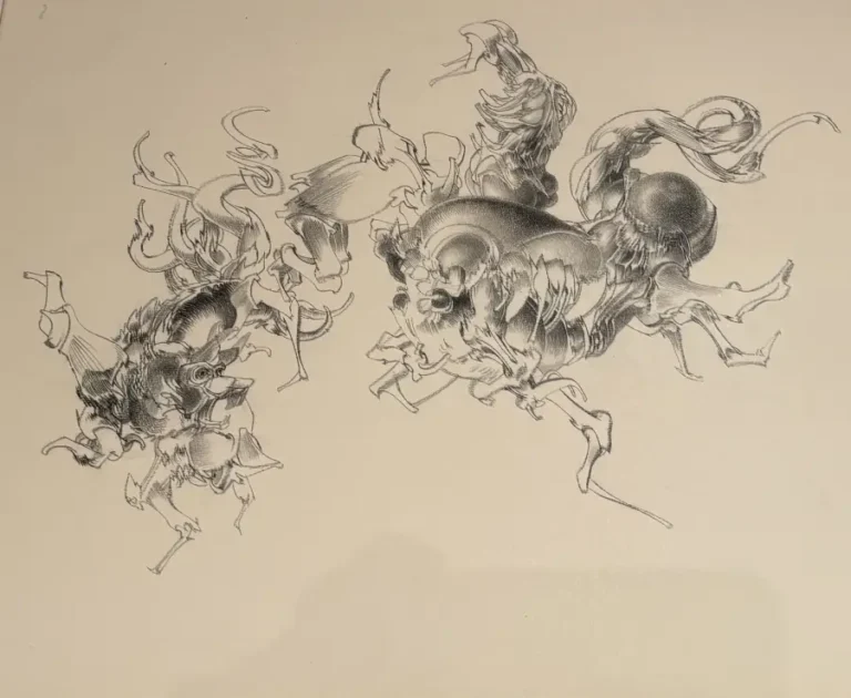 François Lunven Sans titre 33 dessin crayon wolf