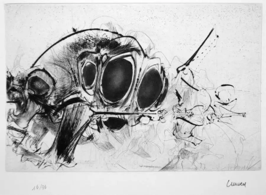 François Lunven,Métamorphose, pointe sèche et manière noire